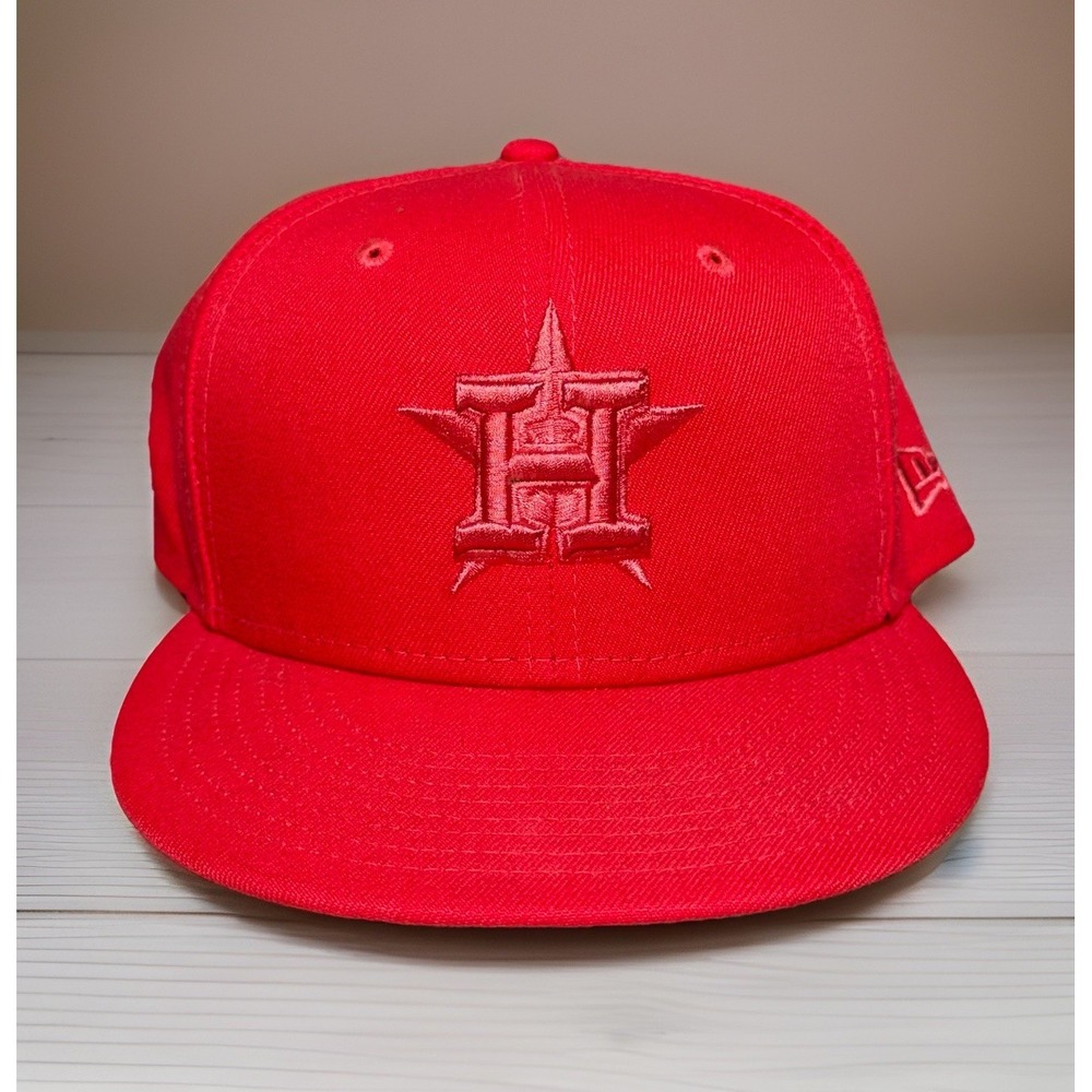 Houston Astros Hat MLB New Era 59Fifty Fitted Cap Lava Red Color Pack Size 8